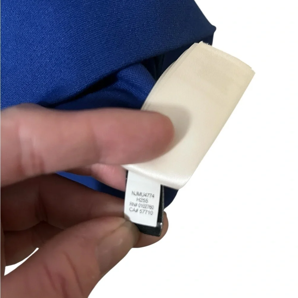 Kate Spade blue ponte knit a-line cap sleeve exposed back zipper mini dress